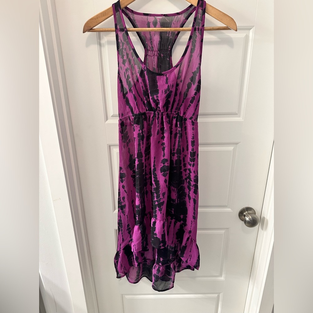 Mossimo purple tie dye sheer dress or coverup size S